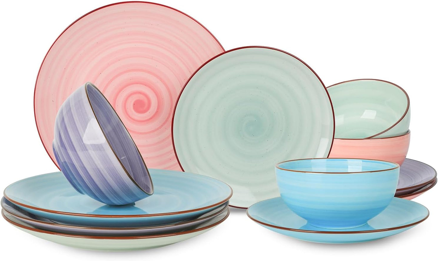 Selamica Ceramic 12-Piece Dinnerware Set for Stylish Dining