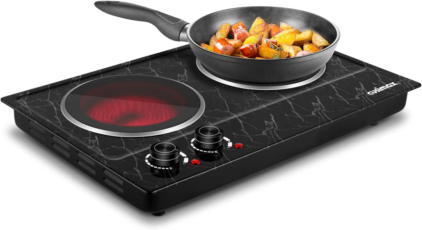 CUSIMAX Double Burner Electric Hot Plate for Efficient Cooking