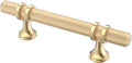Gold Cabinet Pulls 3 in Hole Centers - Knurled 10 Pack