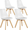 Sweetcrispy Dining Chairs Set of 4 - PU Leather Mid Century Modern