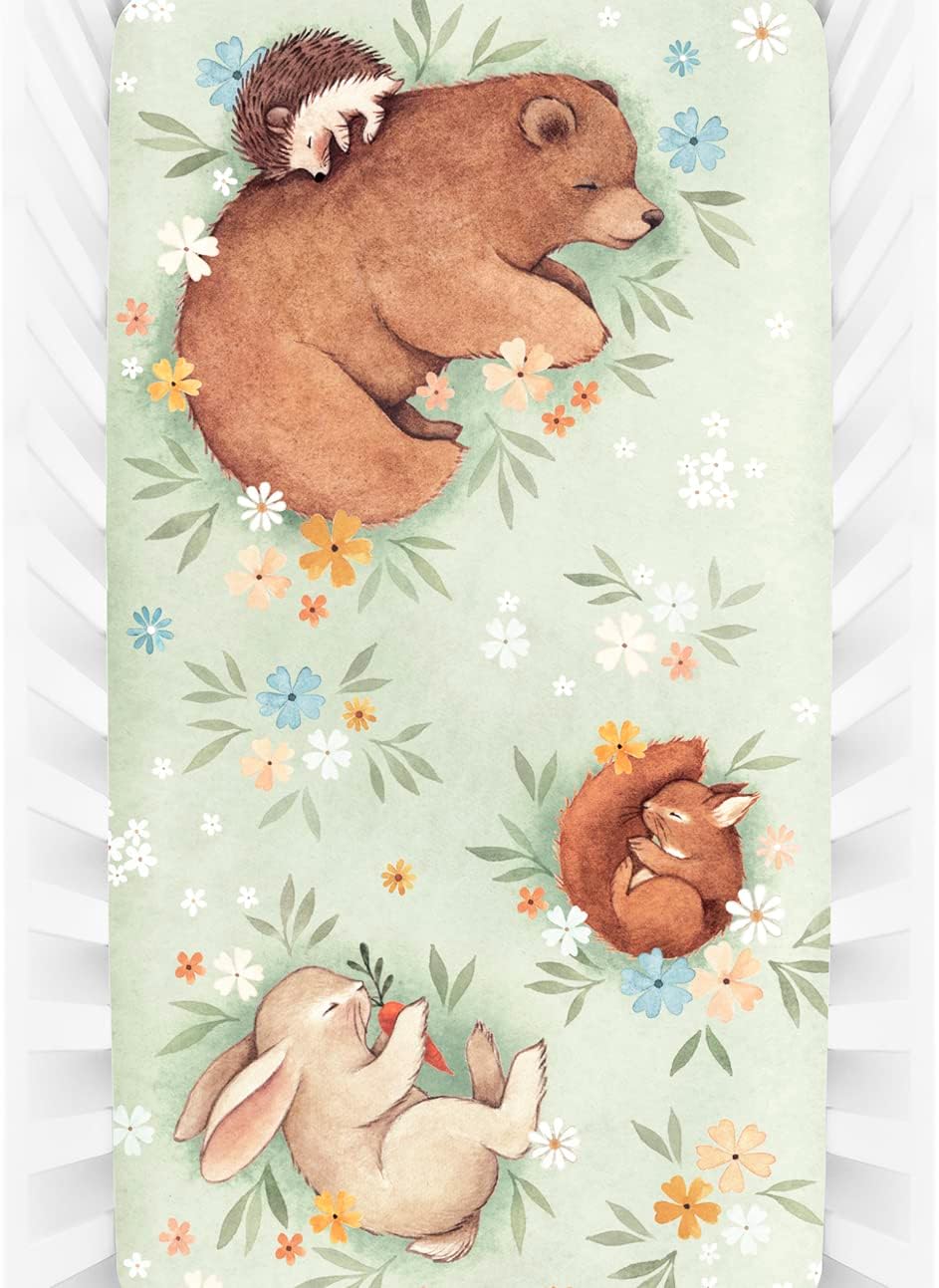 Rookie Humans 100% Cotton Sateen Fitted Crib Sheet for Nursery