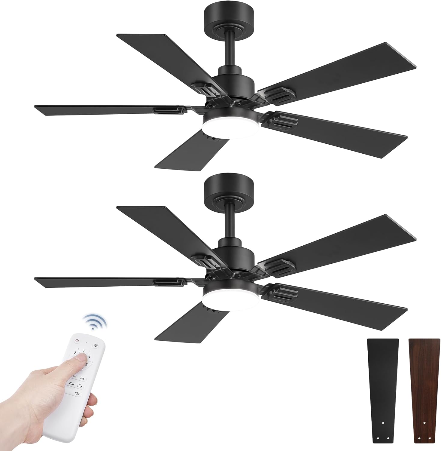 42 Ceiling Fans with Lights and Remote - Modern Low Profile Design