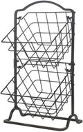 2-Tier Metal Countertop Fruit Storage Basket - Space-Saving Classic