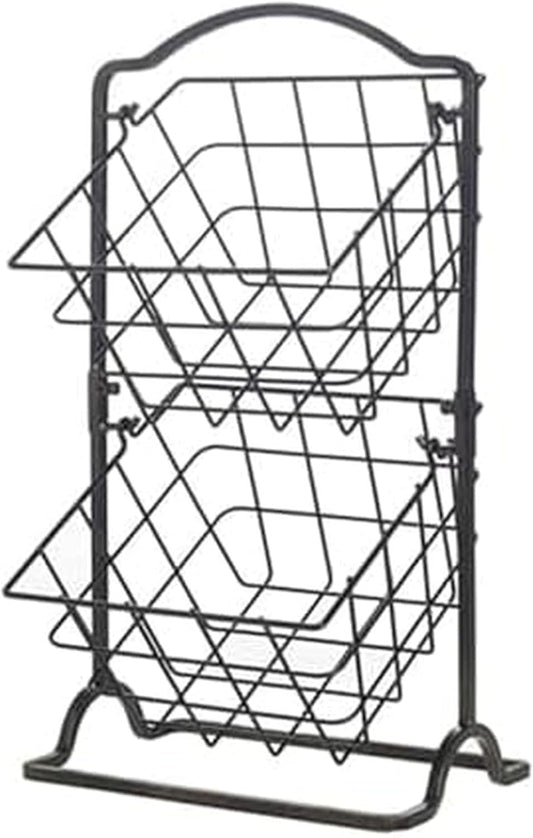 Gourmet Basics 2-Tier Metal Countertop Fruit Storage Basket