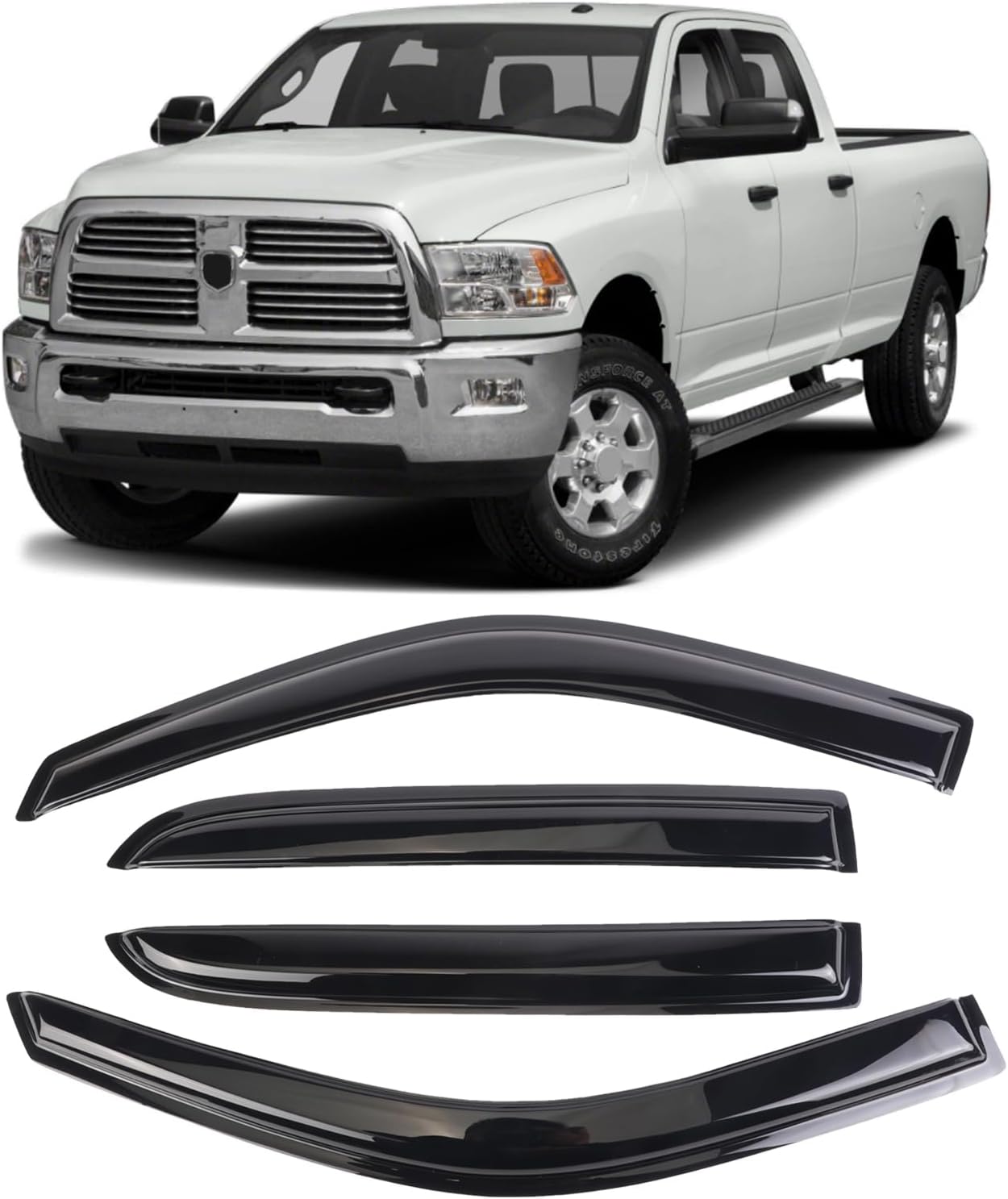 Window Visors Deflectors for 2009-2014 Dodge Ram Trucks