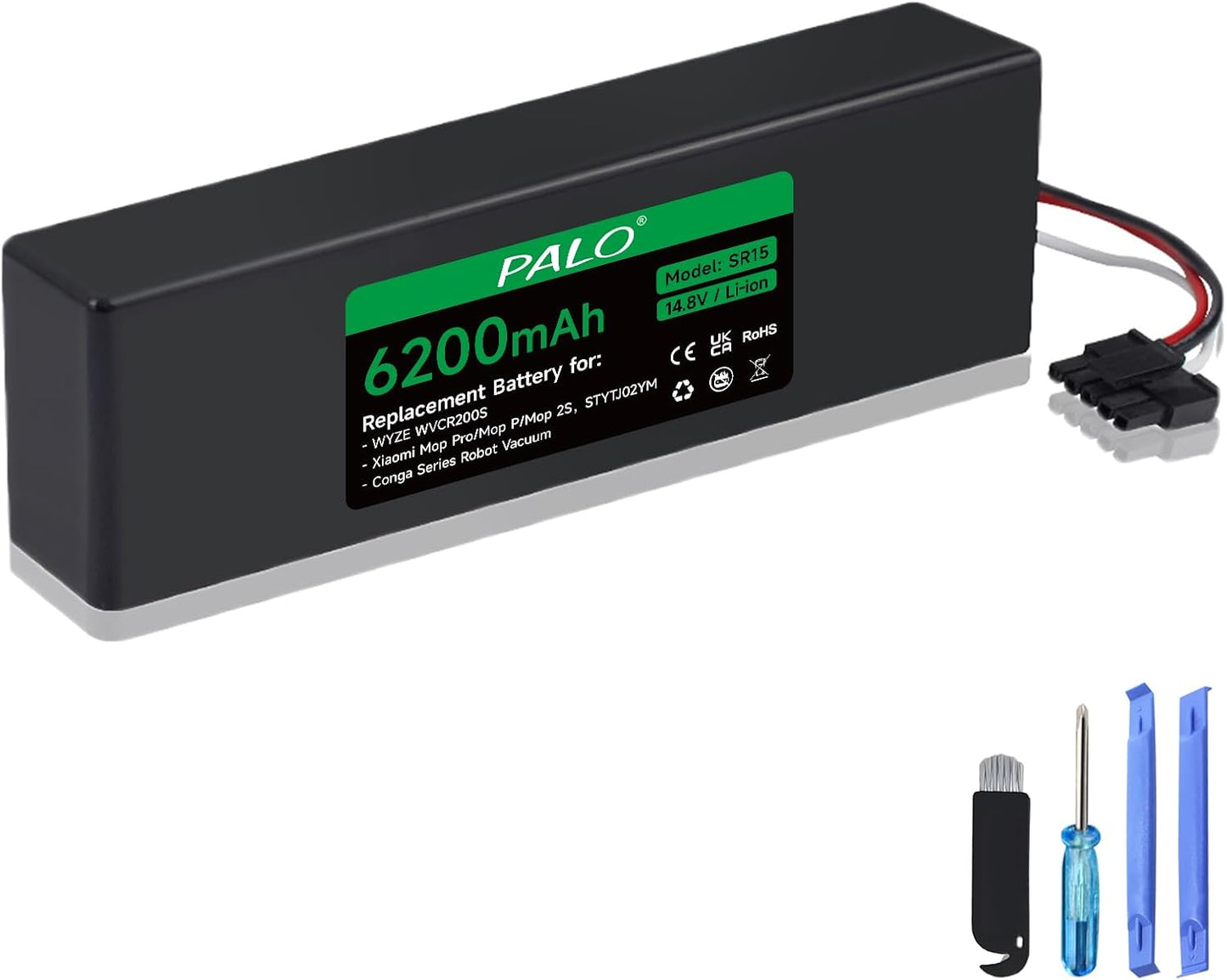 6200mAh Replacement Battery for Wyze and Xiaomi Robot Vacuums