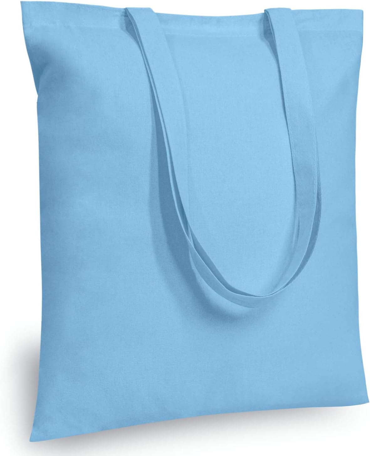 TOPDesign 24-Pack Baby Blue Cotton Tote Bags for All Occasions
