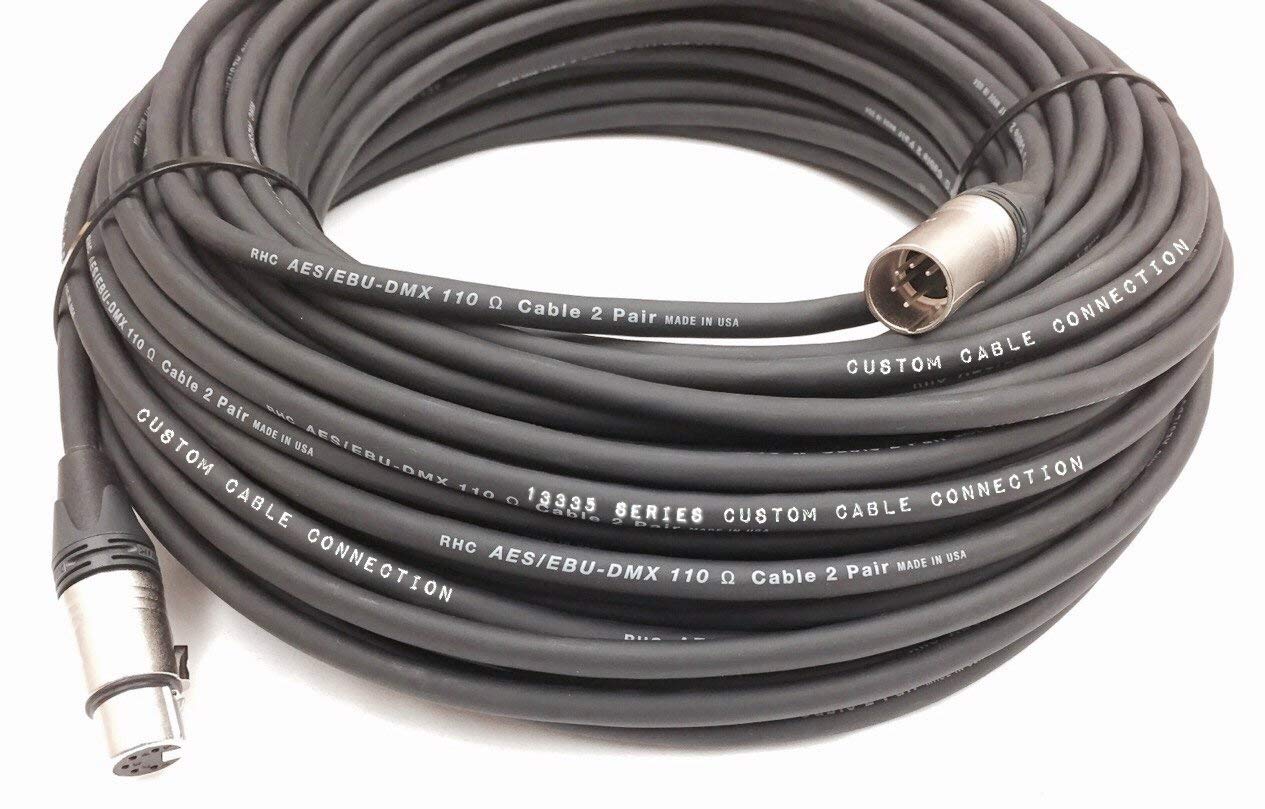 250 Foot 5-Pin XLR DMX512 Data Cable for Stage Lighting