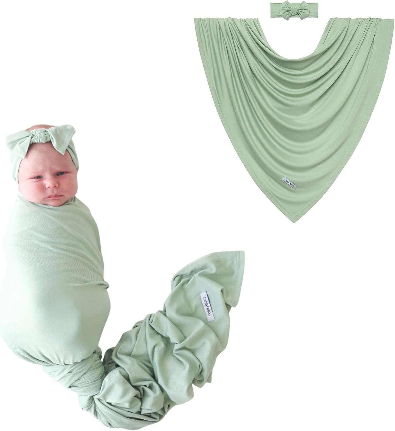 Posh Peanut Swaddle Blanket & Headband Set for Newborn Girls