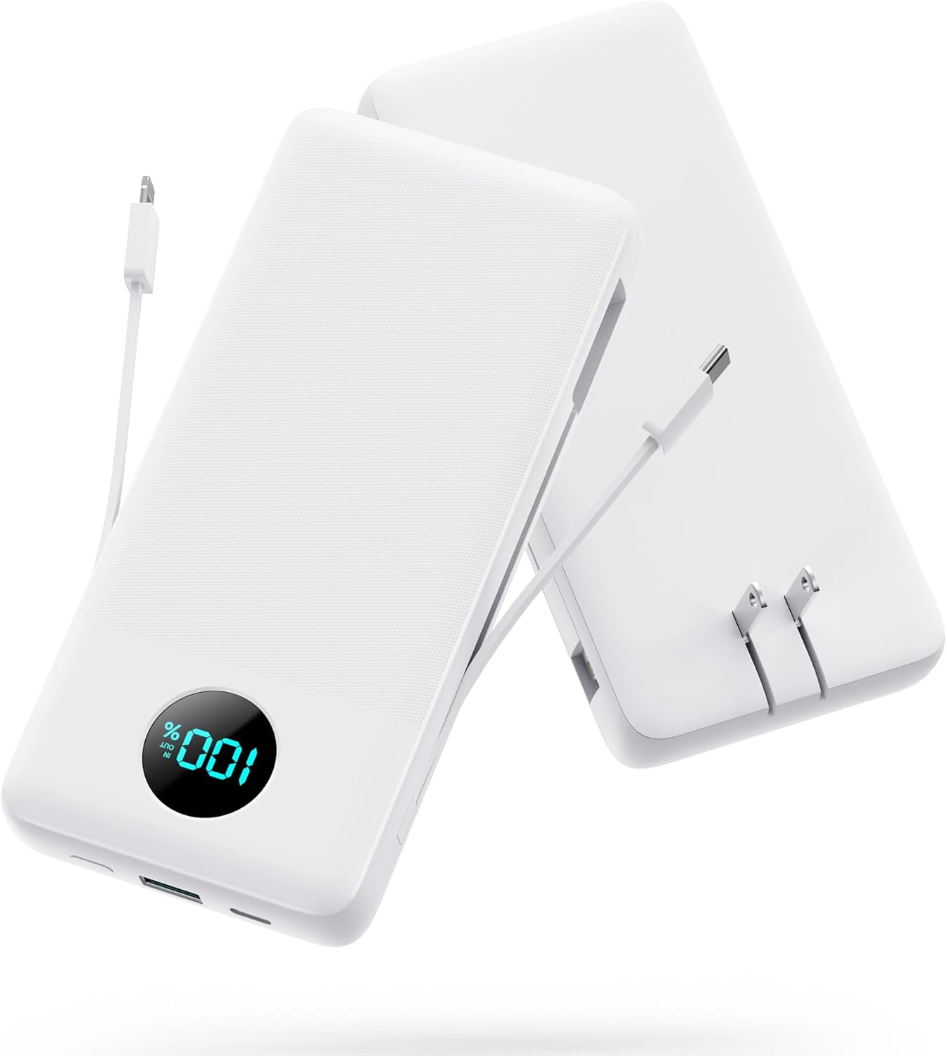 Portable 13800mAh PD Fast Charger - All-in-One Travel Essential - White