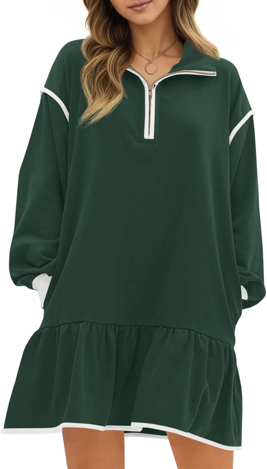 Wenrine Womens Oversized Sweatshirt Dress for Casual Style