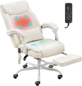 Executive Massage Office Chair with Heated Recline and Footrest