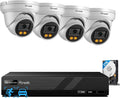 Security Camera System PoE 4X 4MP Wired Bullet Cameras - Easy