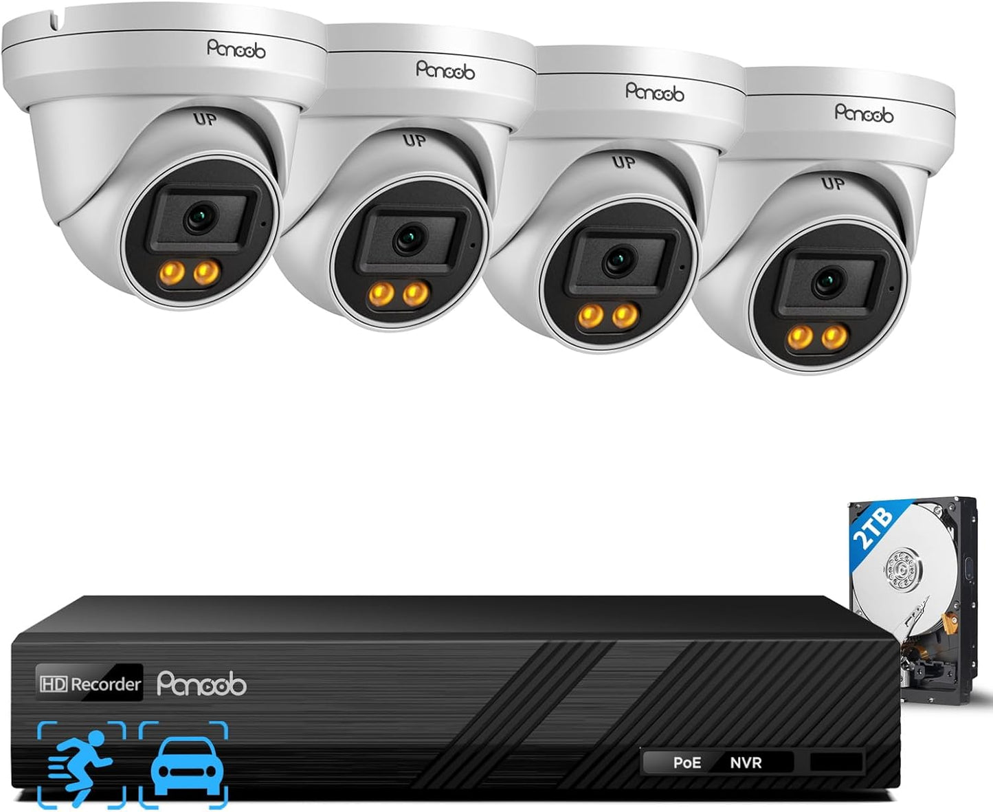 4MP Wired Bullet IP Cameras with Smart Color Night Vision System