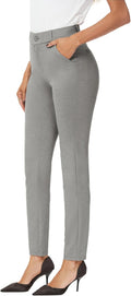 Women's High Waist Skinny Comfy Stretchy Work Pants with Pockets at