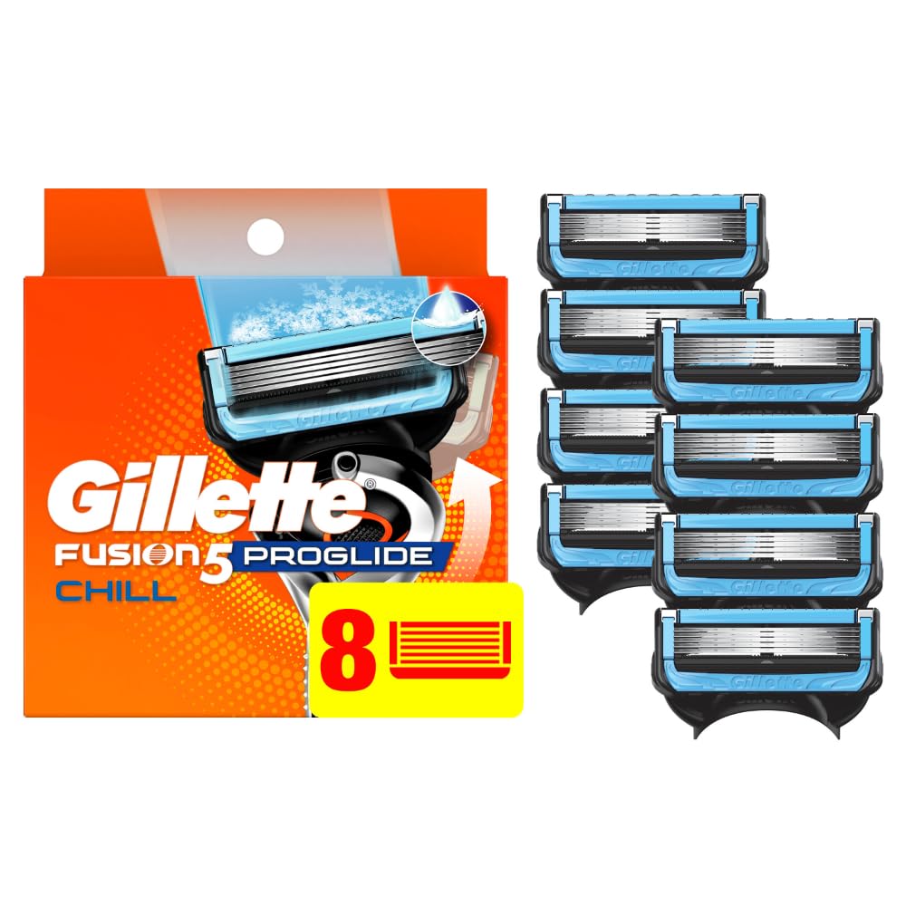 Gillette ProGlide Chill Razor Refills for Men - 8 Blade Pack