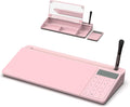 Electronic Calculator and Mirror Pink Glass Desktop Whiteboard