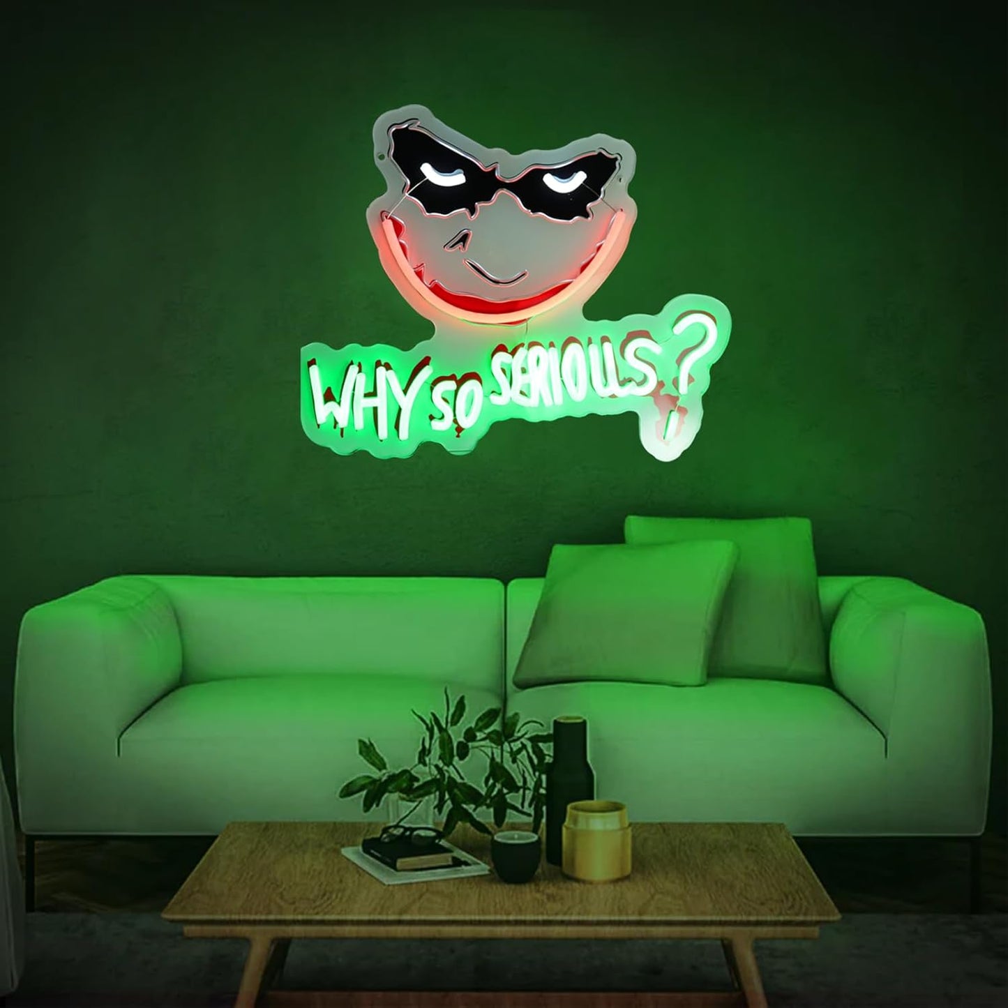 Why So Serious Joker Neon Sign for Wall Decor and Parties