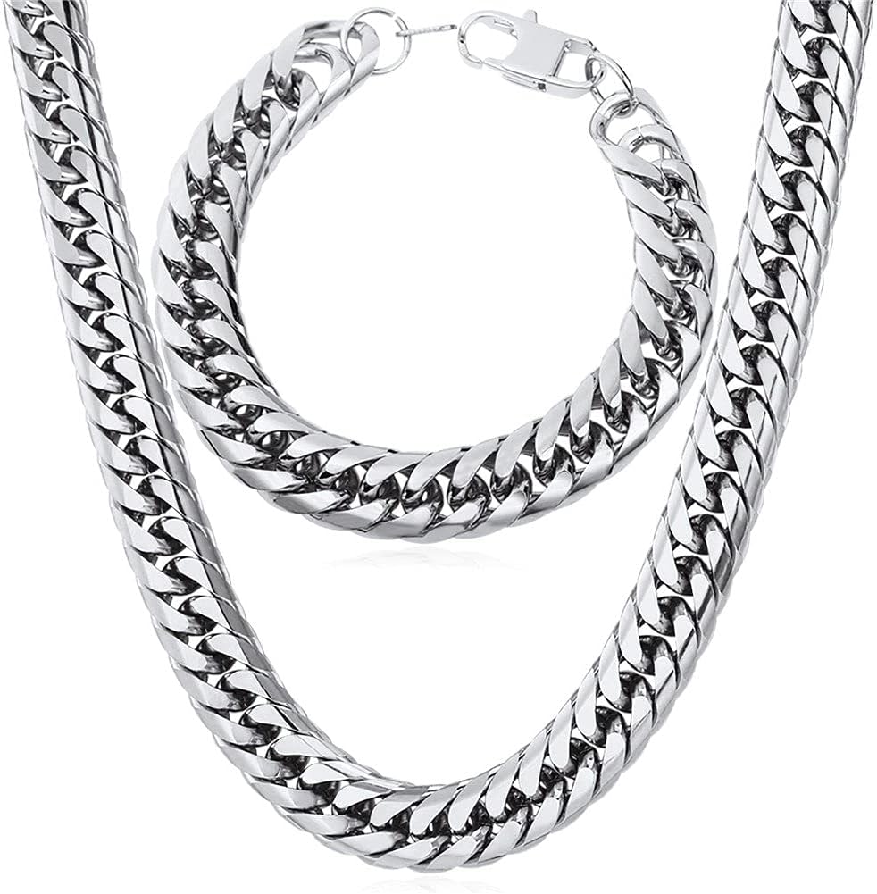 U7 Men Cuban Link Chain Necklace - Stylish Hip Hop Jewelry