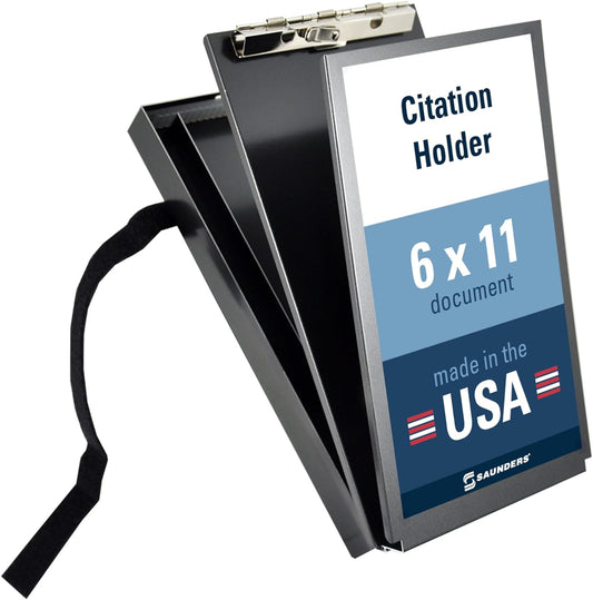 Saunders Black Recycled Aluminum Citation Holder for Office Use