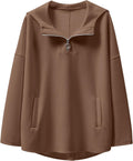 ANRABESS Womens Oversized Hoodie Quarter Zip Tunic - Cozy Everyday Fit