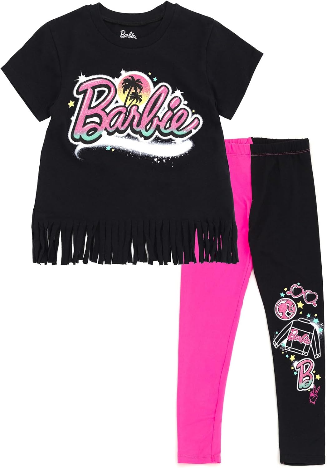 Barbie Girls T-Shirt and Leggings Outfit Set for Kids Sizes 2T-16