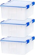 WeatherPro 31 Quart Stackable Storage Box - Airtight 3 Pack