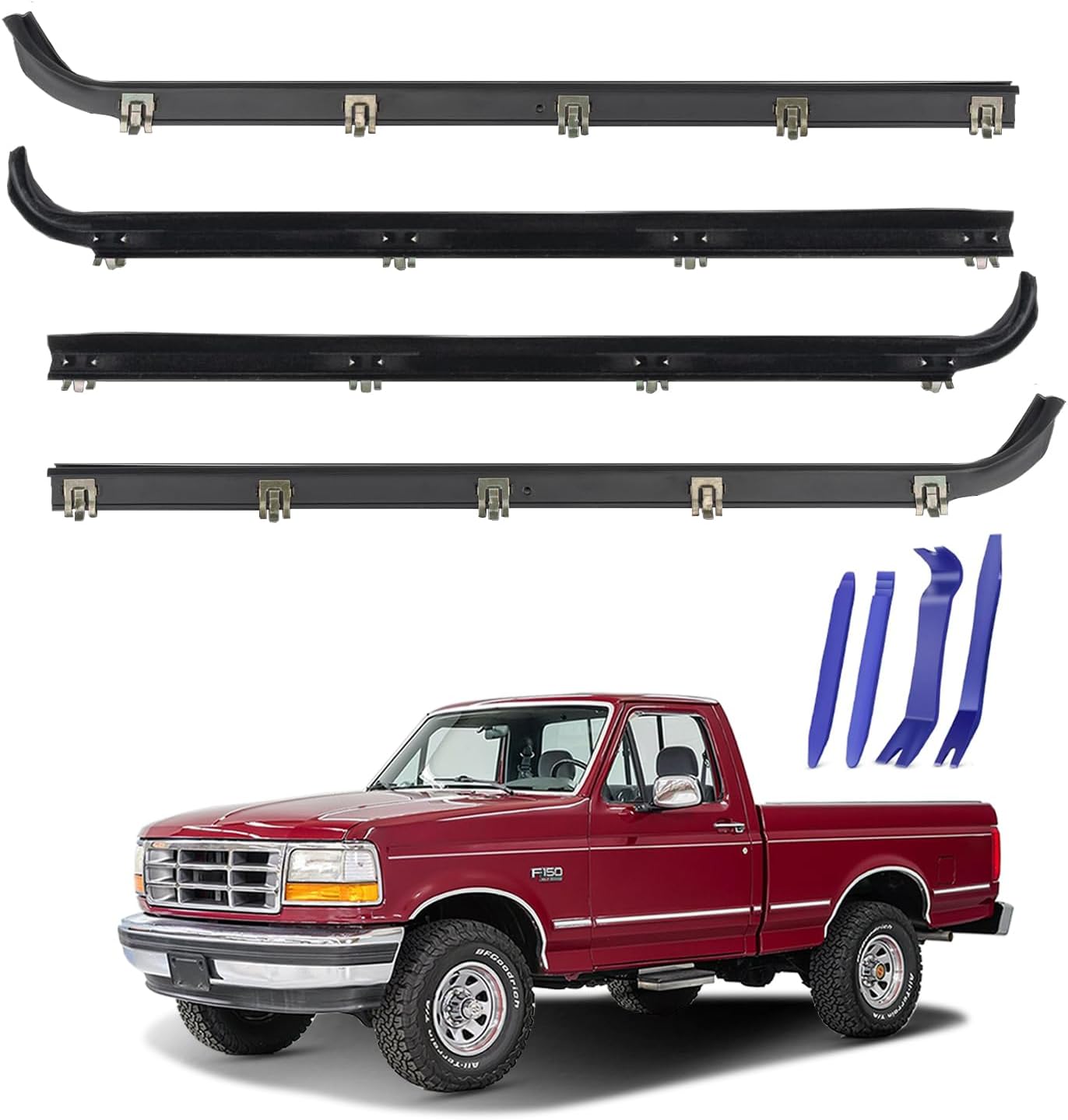 Window Molding Sweep Felt Trim Seal for Ford F150 F250 F350