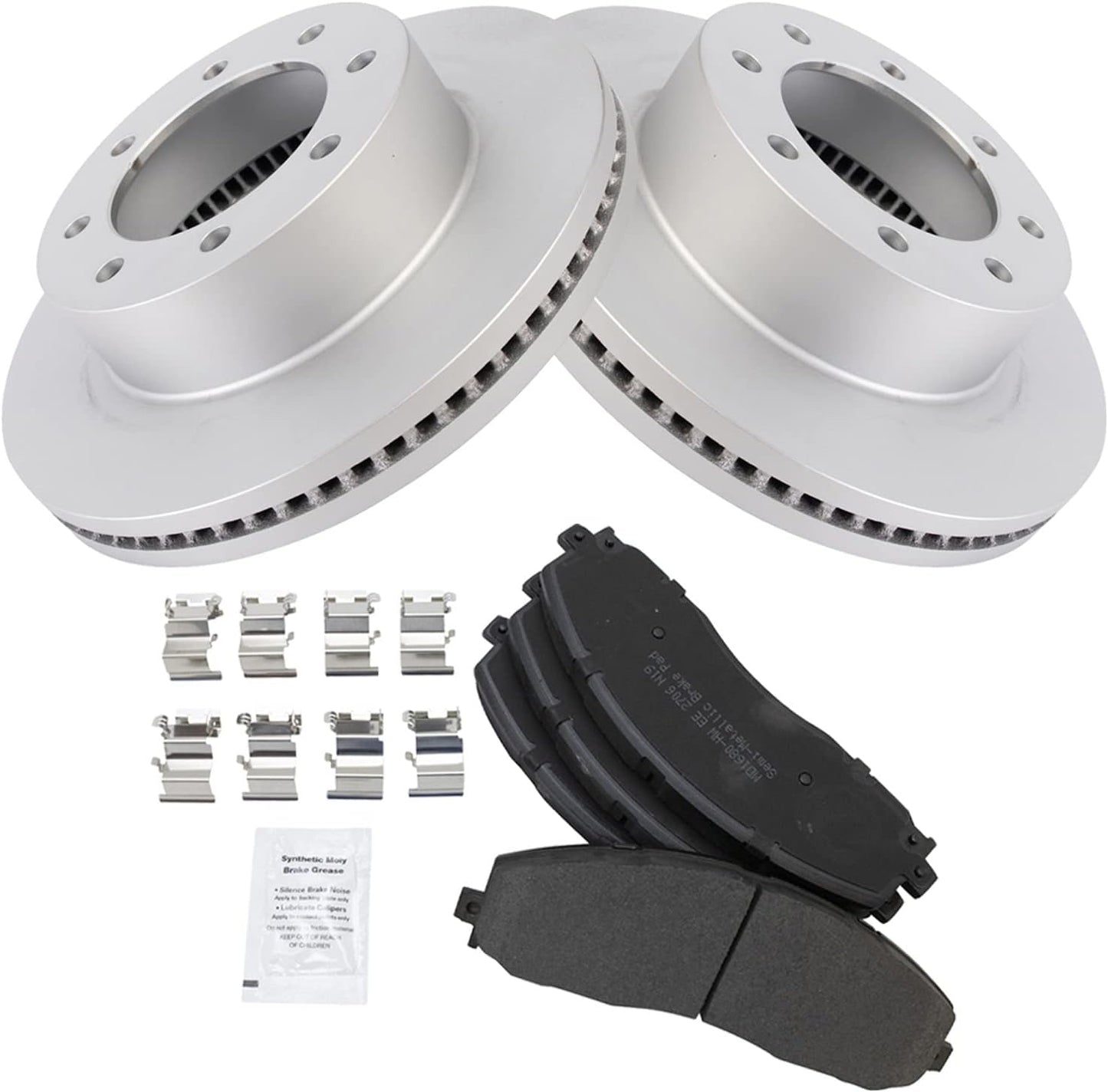 TRQ Front Brake Pad & Rotor Kit for 2013-2019 Ford Super Duty