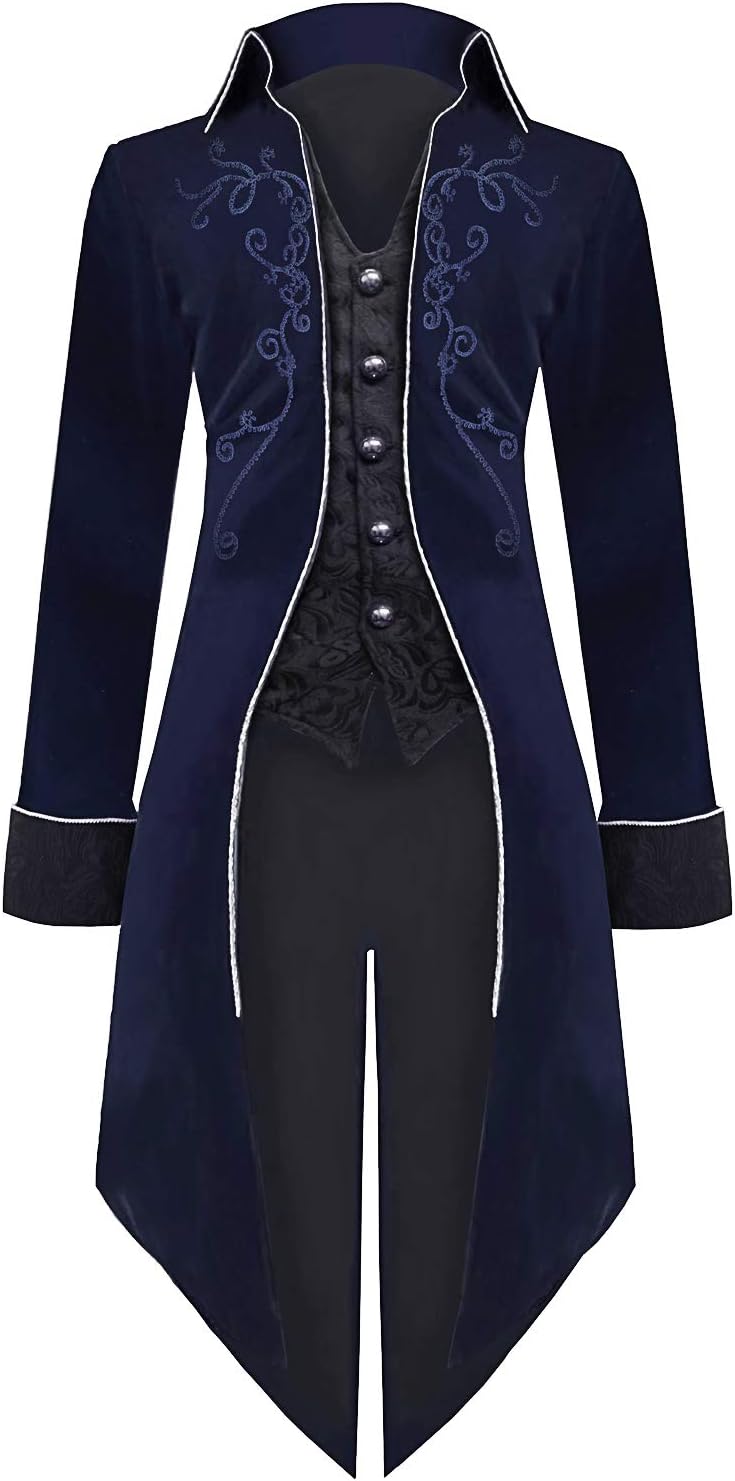 Medieval Steampunk Tailcoat Halloween Costumes for Men