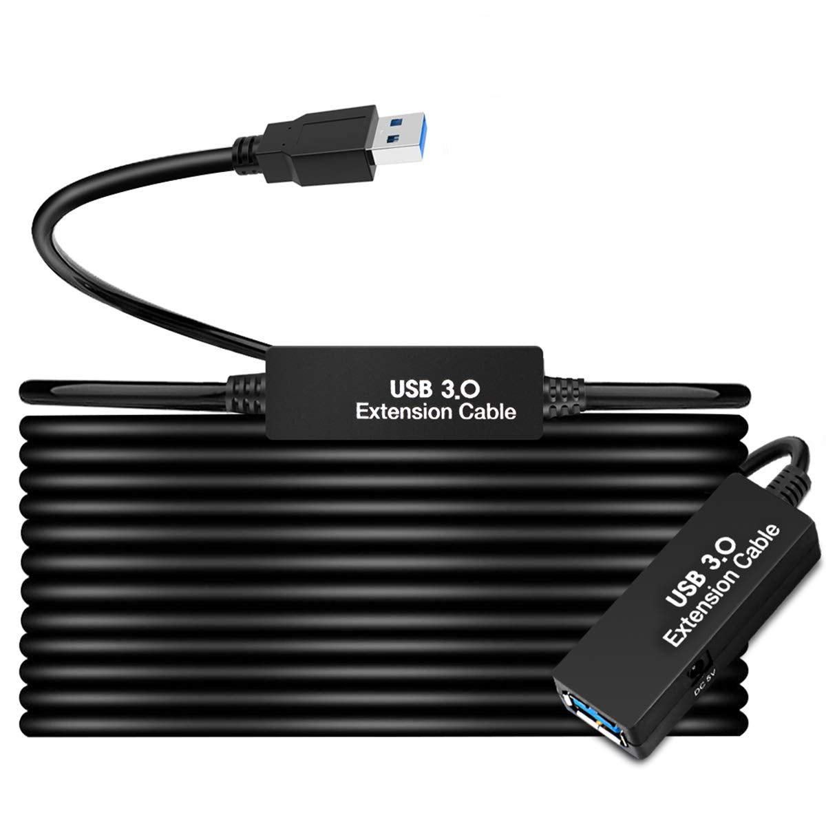50FT USB 3.0 Extension Cable with 2 Boosters - Fast VR & Gaming Connection