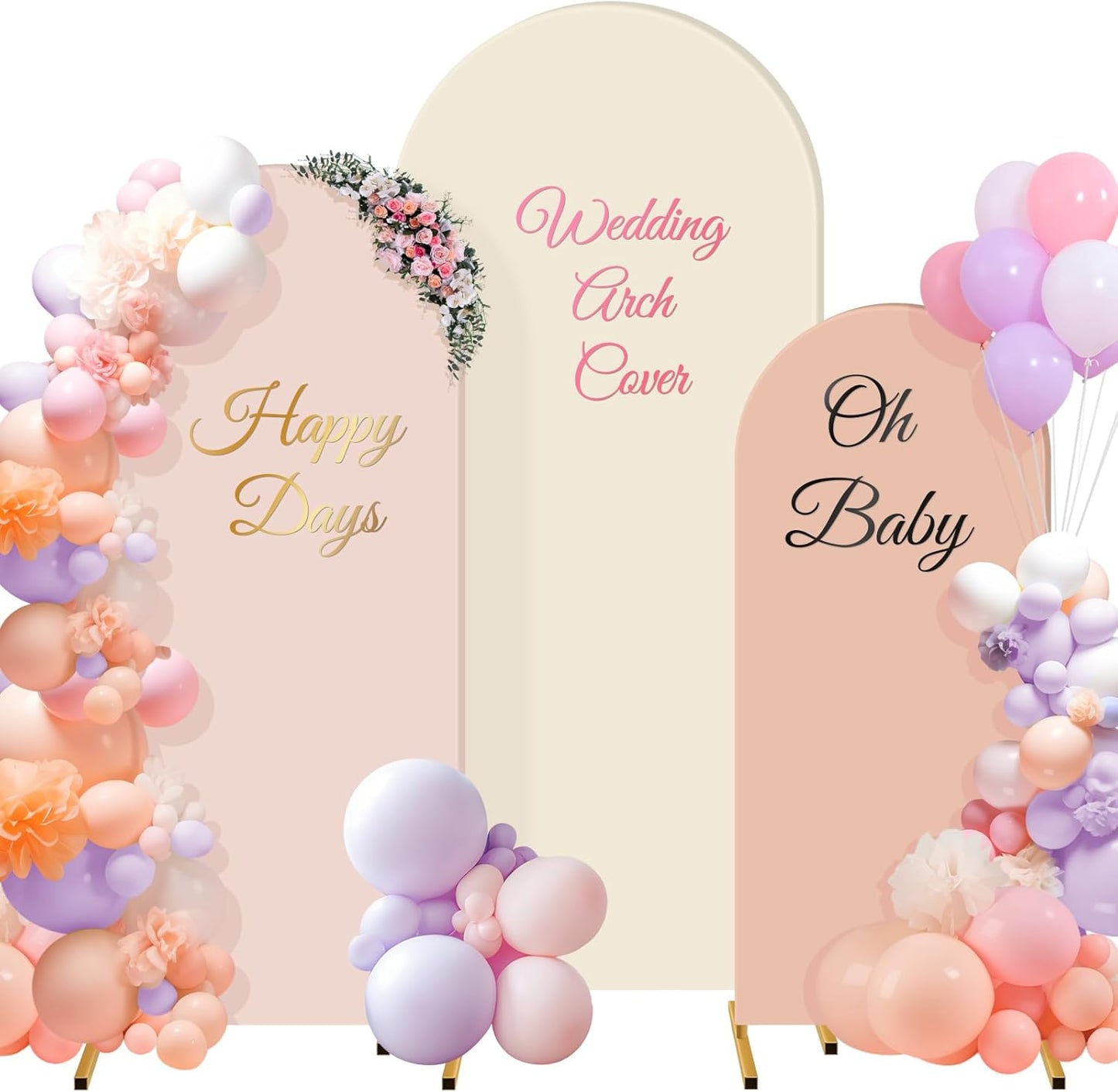 Stretchy Wedding Arch Covers Set of 3 for Elegant Decor
