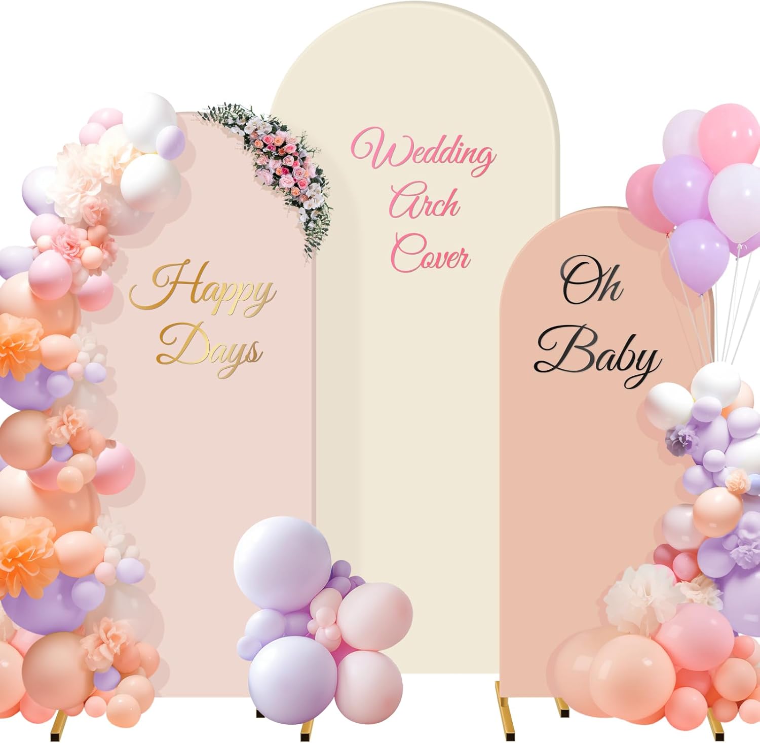 Stretchy Wedding Arch Covers Set of 3 for Elegant Decor