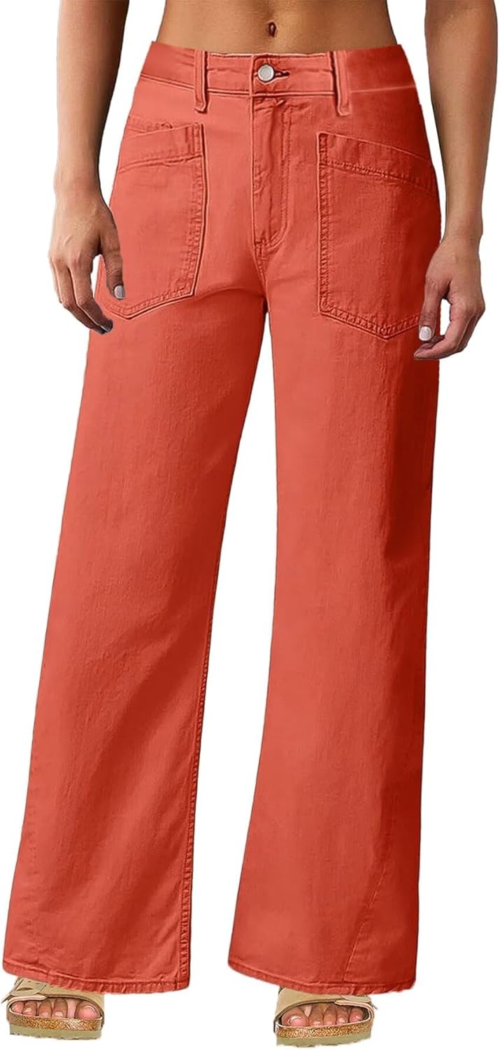 Flamingals Wide Straight Leg Mid Rise Baggy Denim Jeans Review