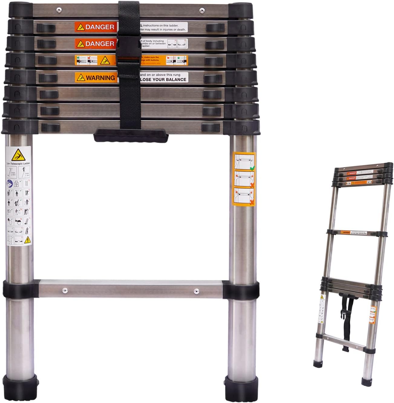 8.5ft Telescoping Ladder for Home, Office, and DIY Projects