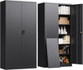 Metal Storage Cabinet with Locking Doors for Home and Office