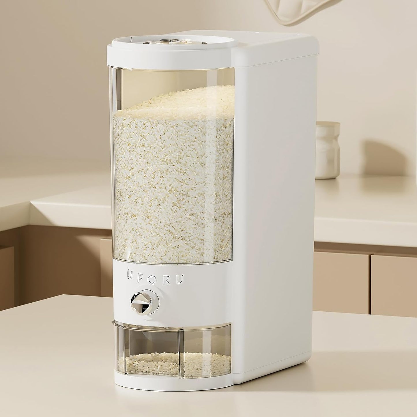 Large Rice Dispenser 20 lbs - Space-Saving Kitchen Storage