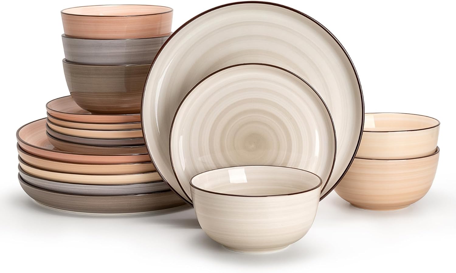 Sweese 18 Piece Dinnerware Set for 6 - Stylish and Durable