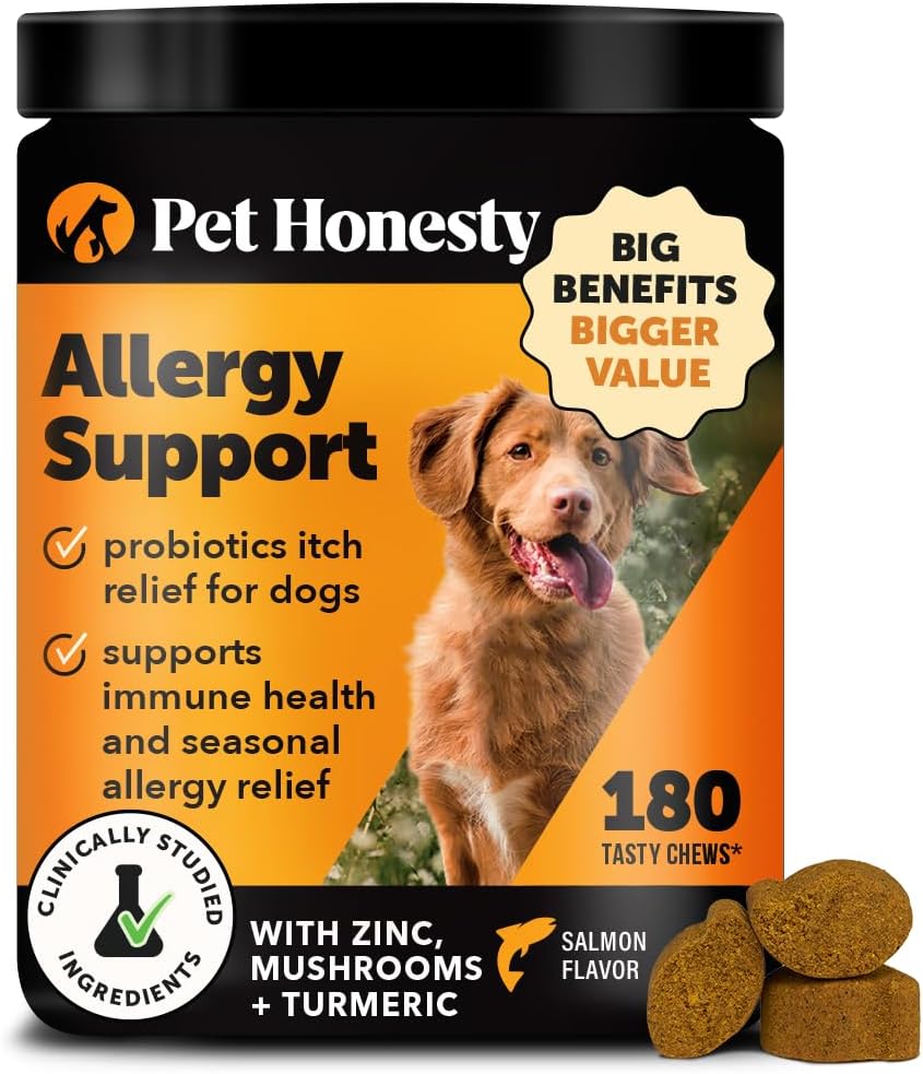 Pet Honesty Dog Allergy Relief Chews for Itchy Skin Support