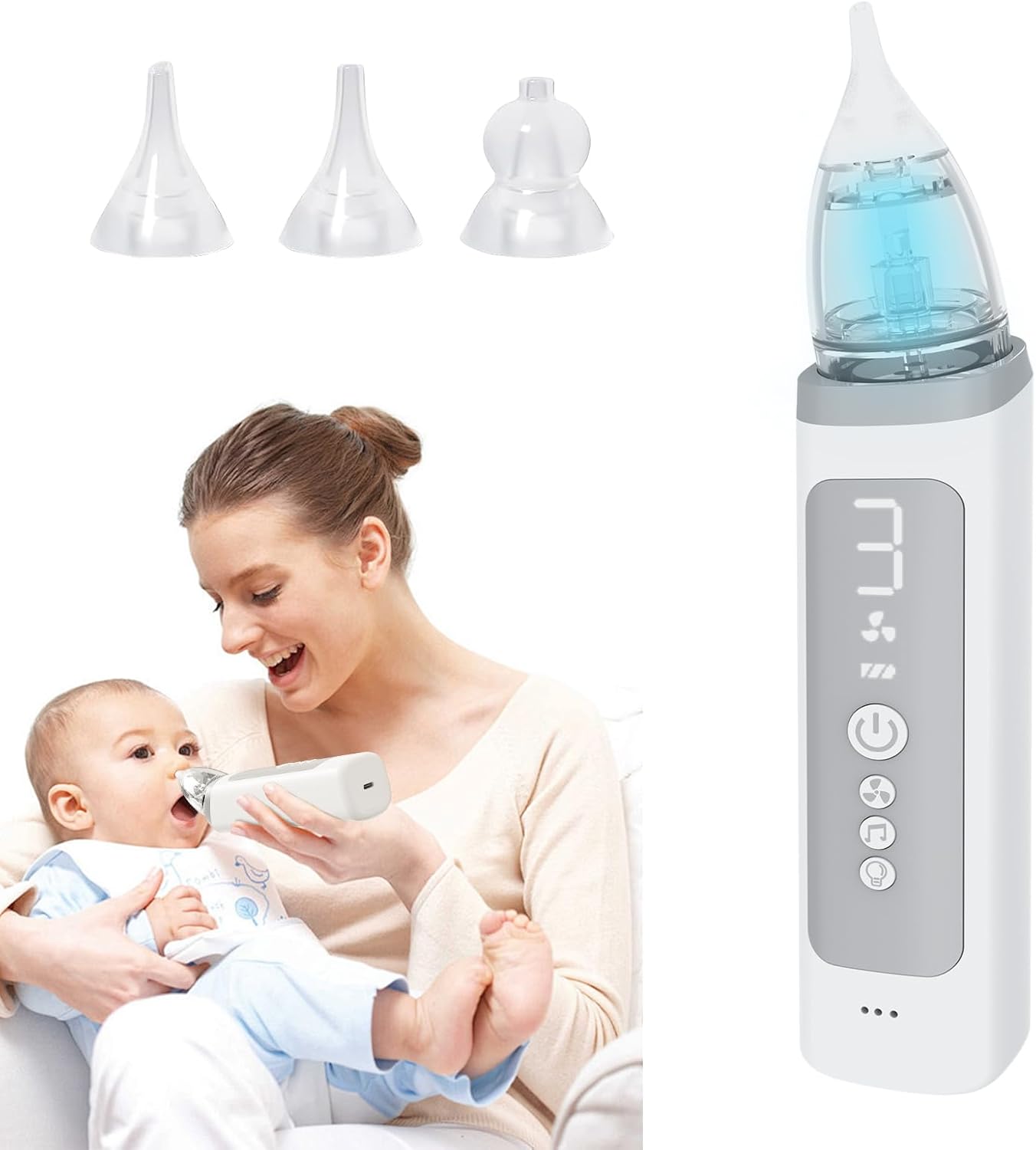 Baby Nasal Aspirator with 3 Levels Suction for Gentle Care