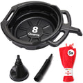 Oil Change Kit with 8-Quart Pan and Longneck Funnel - Clean, Easy