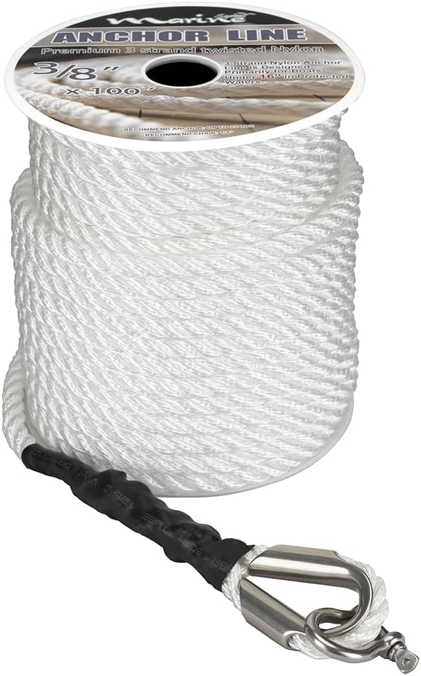Durable 3/8 Inch 150FT Nylon Anchor Rope for Rigging Needs