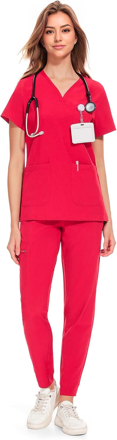 COZYFIT Medical Scrubs for Women with 8 Pockets & Comfort