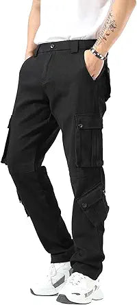Plaid&Plain Cargo Pants for Men with Extra Storage and Comfort