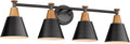 Bathroom Vanity Light 4-Light Over Mirror - Hammered Metal Shade