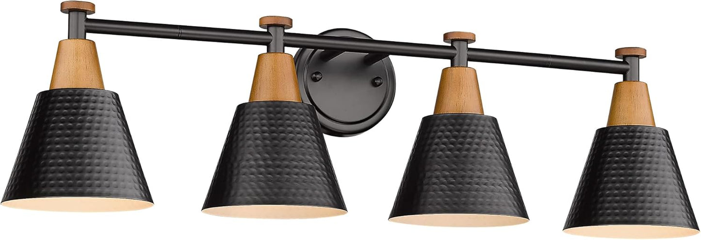 FEMILA Bathroom Vanity Light with Hammered Metal Shade Design
