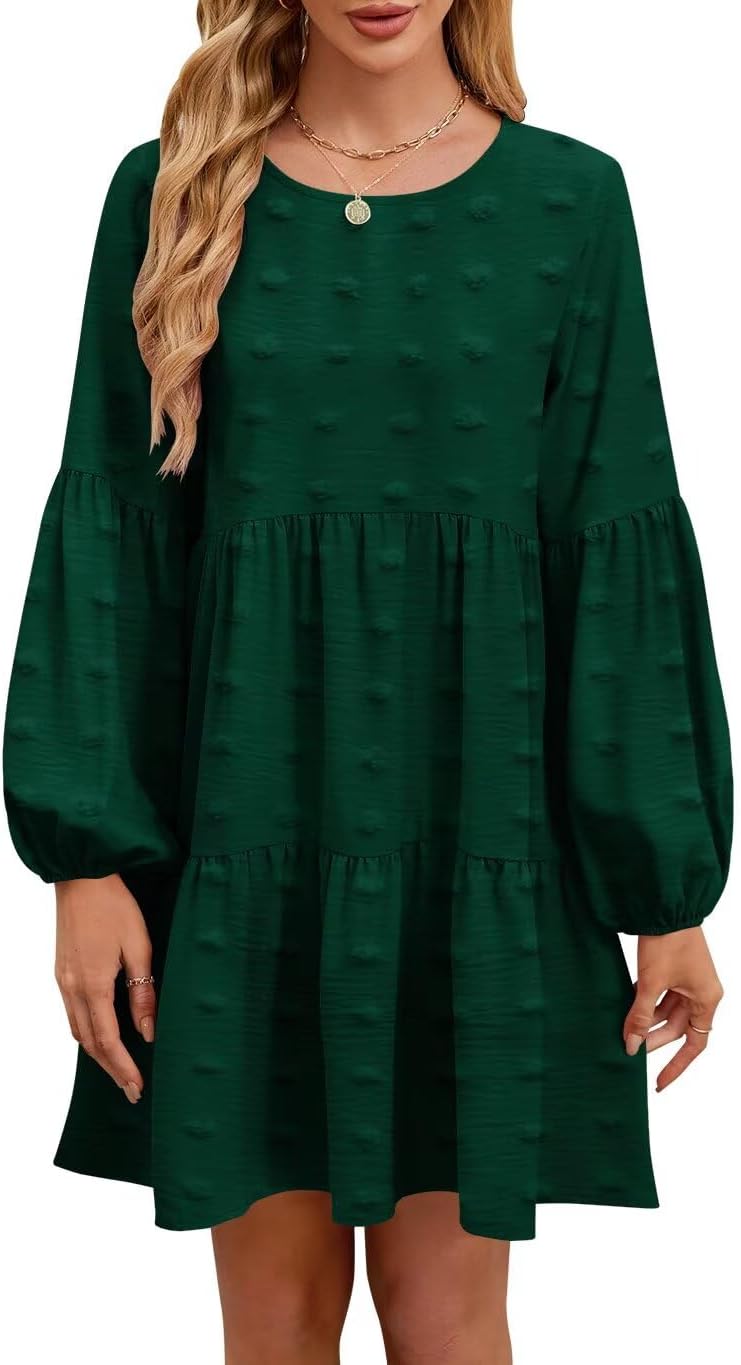 Trendy QACOHU Fall Dresses for Women with Long Lantern Sleeves
