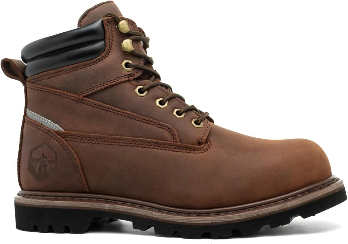 Soft Toe Work Boots for Men 6in Comfort Leather Non Slip Durable
