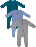 2-Pack Baby Footed Romper Sleepers - Bamboo-Blend Cozy Set