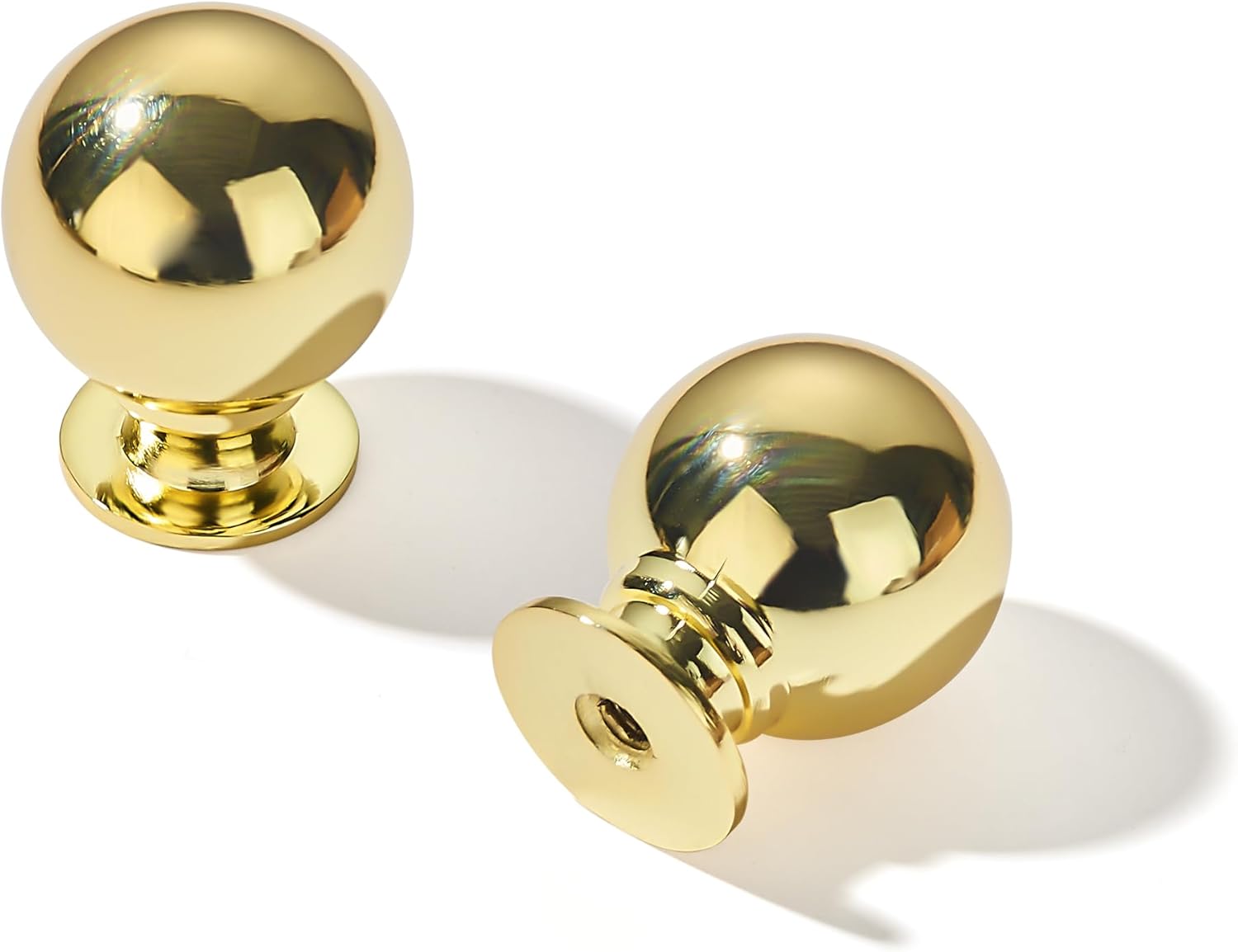 1 1/4-inch Solid Polished Brass Cabinet Knob for Home Decor